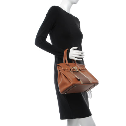 Hermes Taurillon Clemence Lizard Club Birkin 30 Gold Marron D'Inde 2 of 34