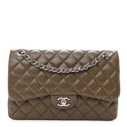 Chanel Caviar Quilted Jumbo Double Flap Beige Taupe 1 of 10