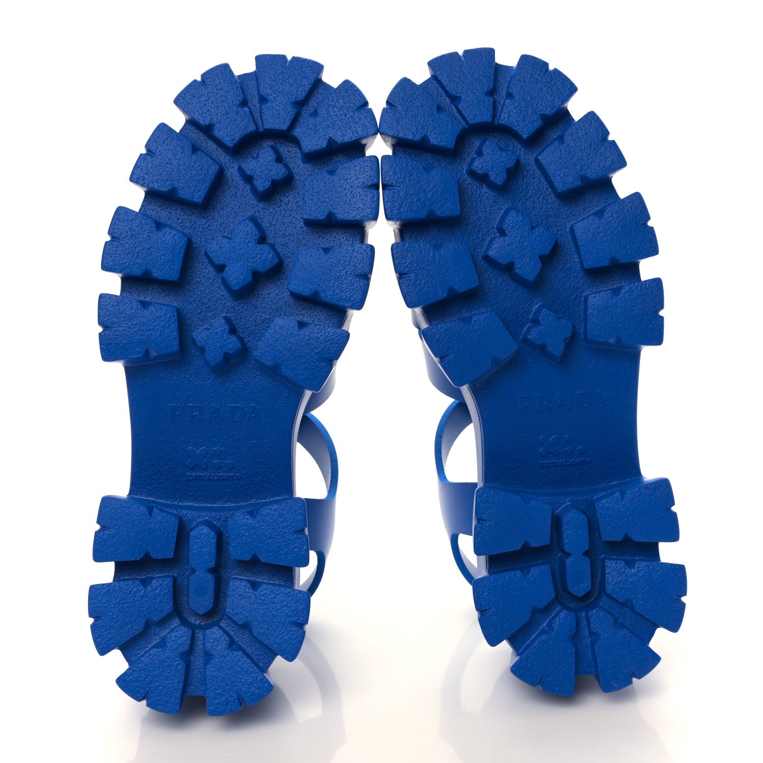 Prada Foam Rubber Metal Triangle Logo Mens Monolith 55mm Cage Sandals 7 Azzurro 5 of 8