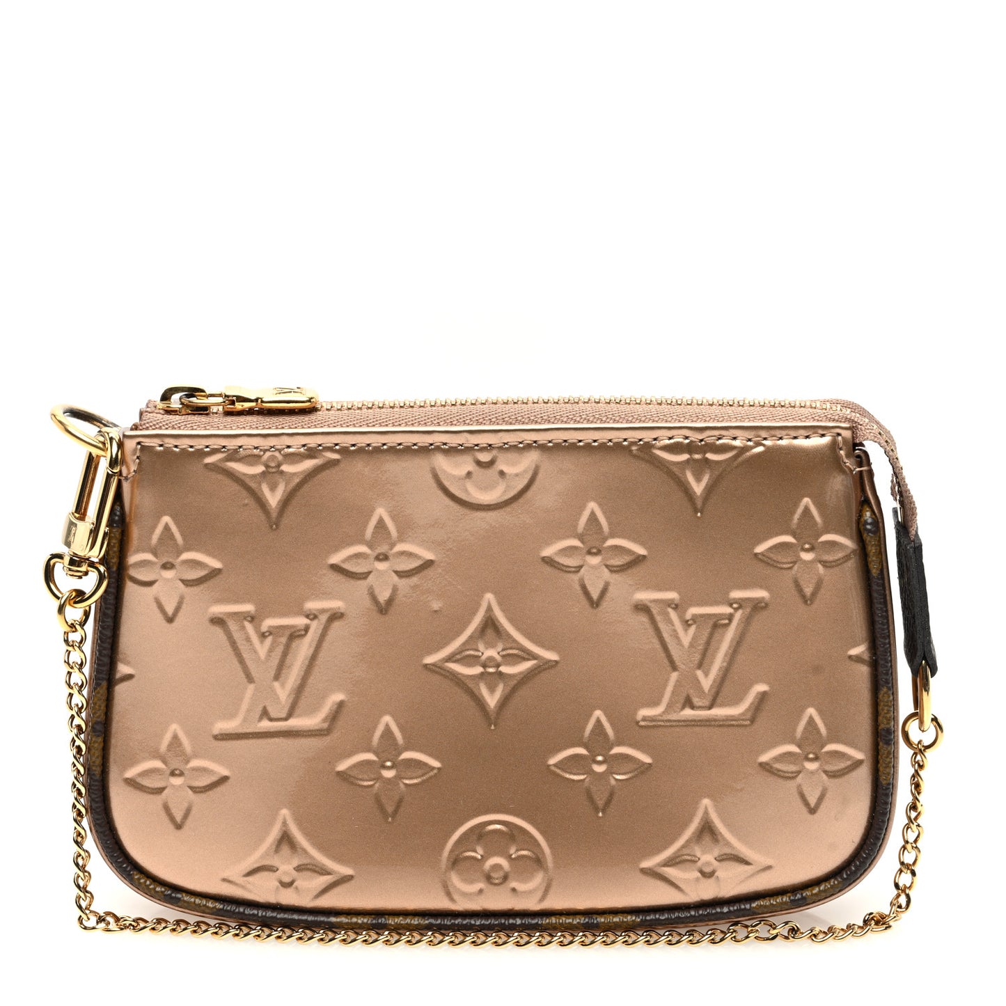 Metallic Vernis Mini Pochette Accessories Rose Gold