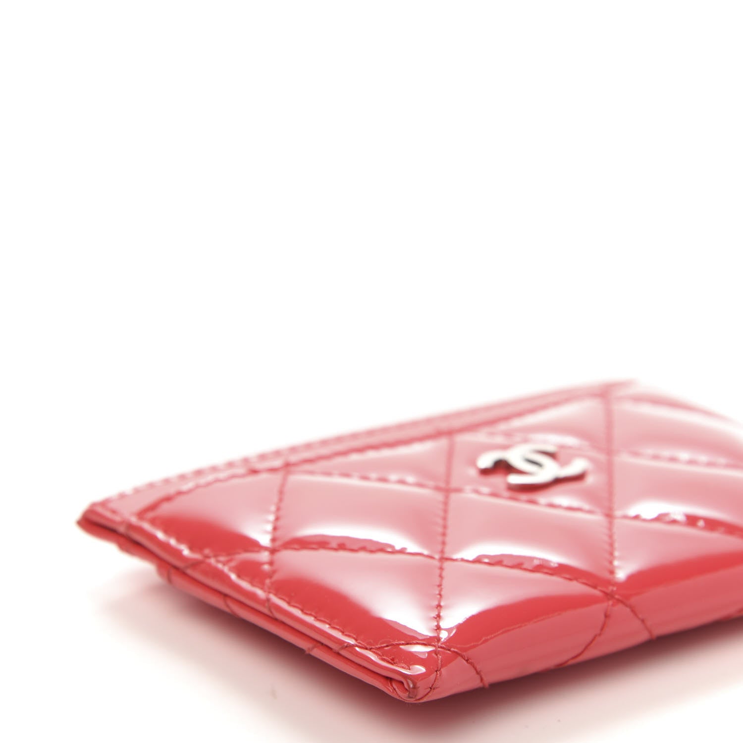 Chanel Patent Quilted Card Holder Red 6 of 9