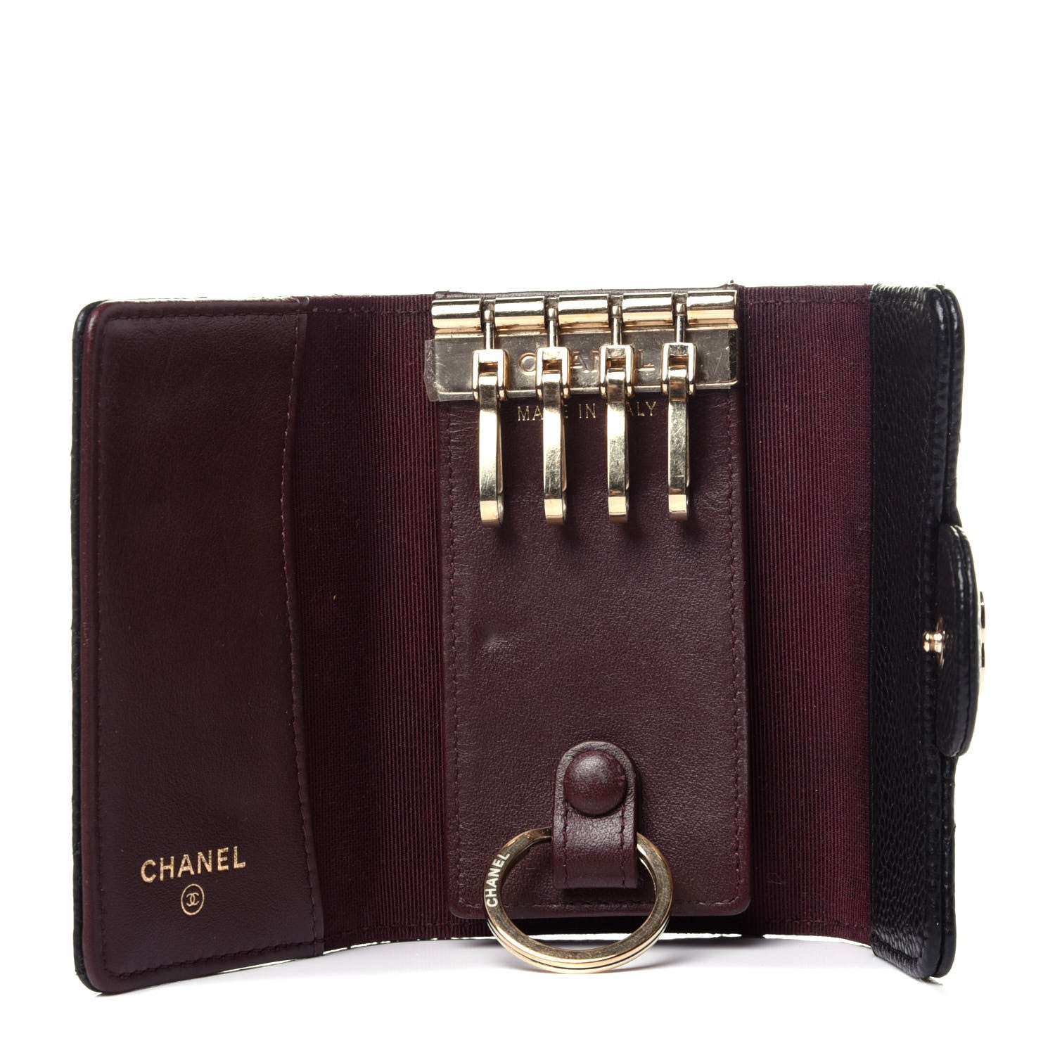 Chanel Caviar Quilted Classic 4 Key Holder Wallet Black 5 of 13