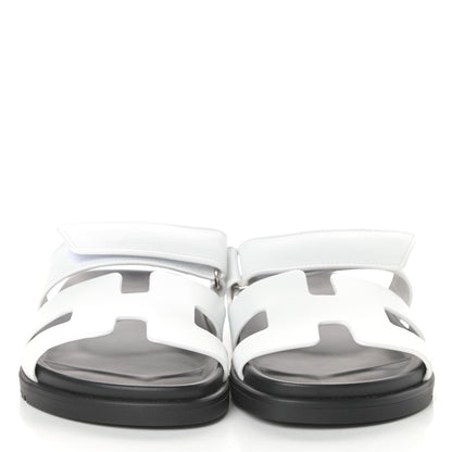 Hermes Calfskin Womens Chypre Sandals 38 White 2 of 7
