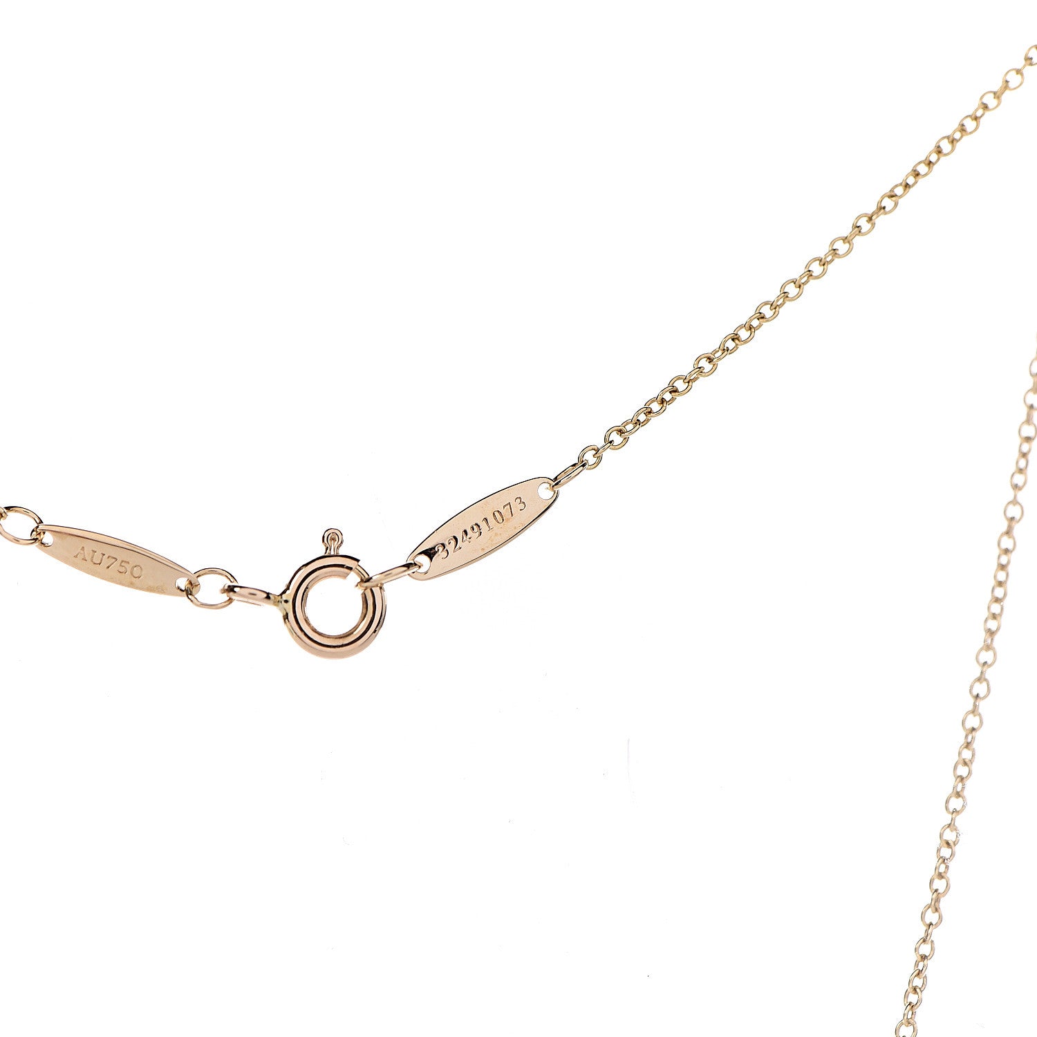 Tiffany 18K Yellow Gold Diamond .21ct Elsa Peretti Diamonds by the Yard Pendant Necklace 6 of 9