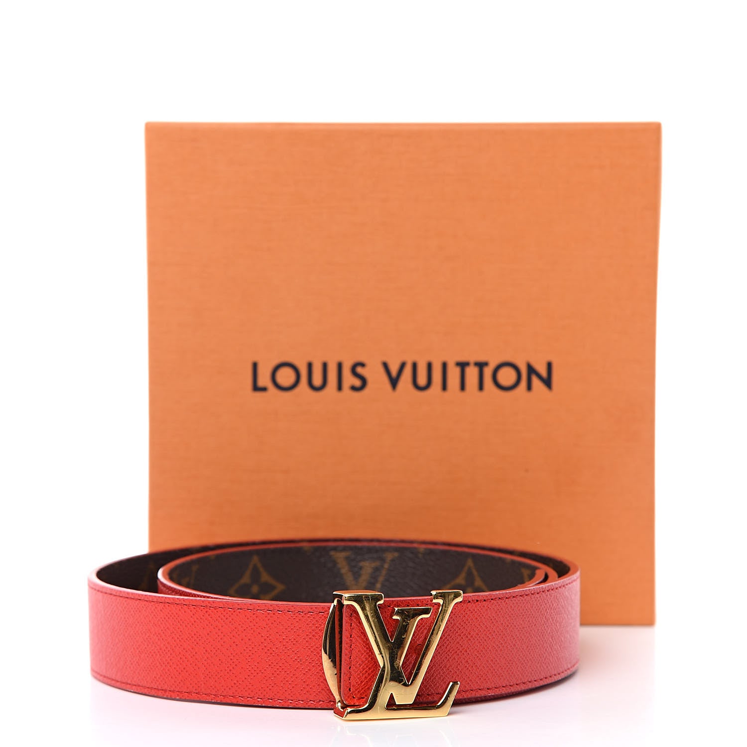 Louis Vuitton Monogram 30mm LV Initiales Reversible Belt 80 32 Coquelicot 6 of 6