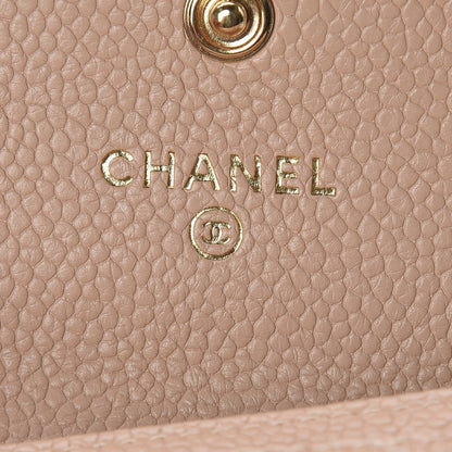 Chanel Caviar Quilted Boy Card Holder Wallet Light Beige 6 of 11