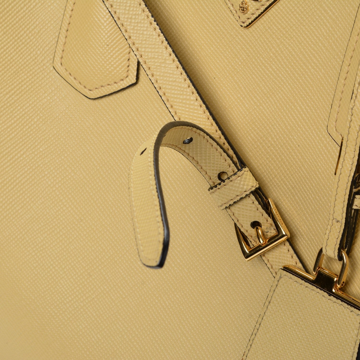Prada Saffiano Cuir Medium Double Bag Polline 6 of 15
