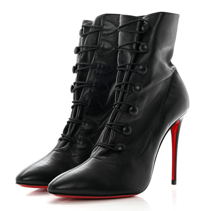 Christian Louboutin Calfskin French Tutu Button Ankle Boot 38 Black 3 of 13
