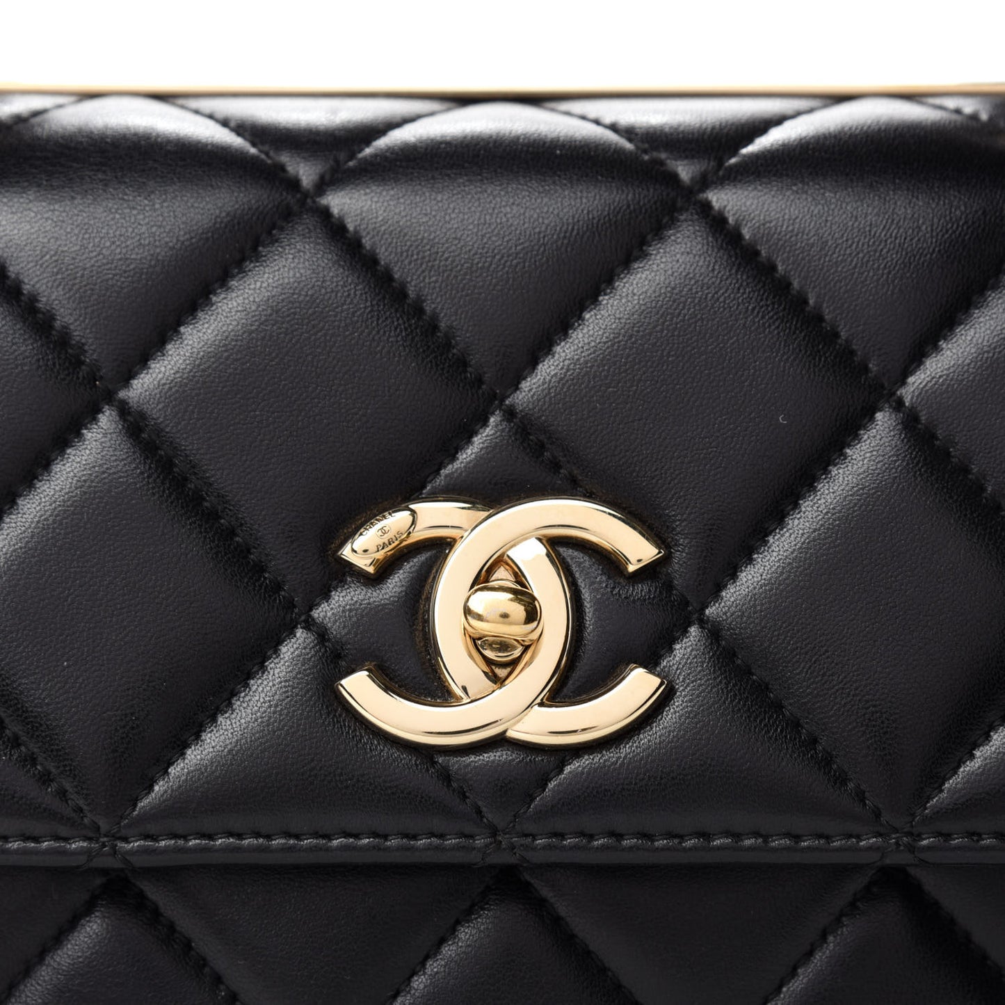 Lambskin Quilted Small Trendy CC Dual Handle Flap Bag Black