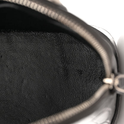 Balenciaga Shiny Calfskin Logo Crocodile Embossed XXS Ville Top Handle Bag Gray 12 of 15
