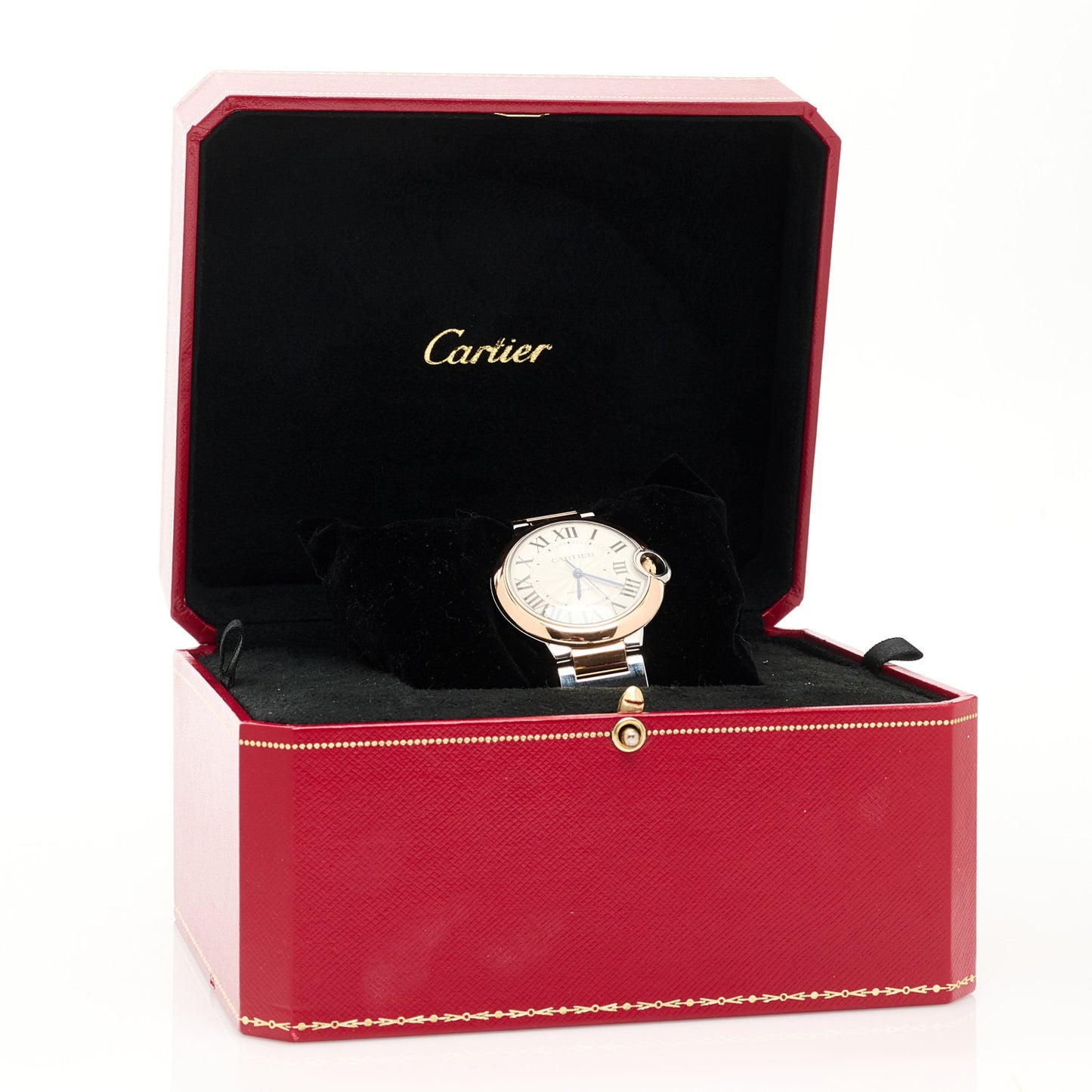 Stainless Steel 18K Pink Gold 36mm Ballon Bleu De Cartier Automatic Watch
