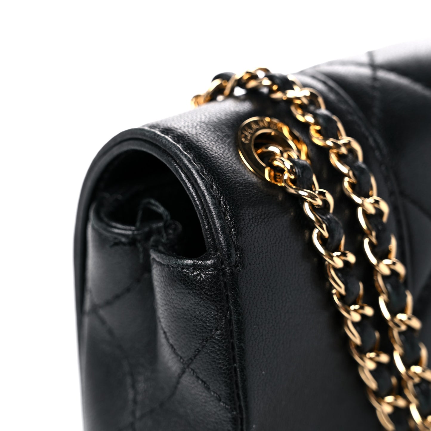 Sheepskin Quilted Medium Vintage Mademoiselle Flap Black