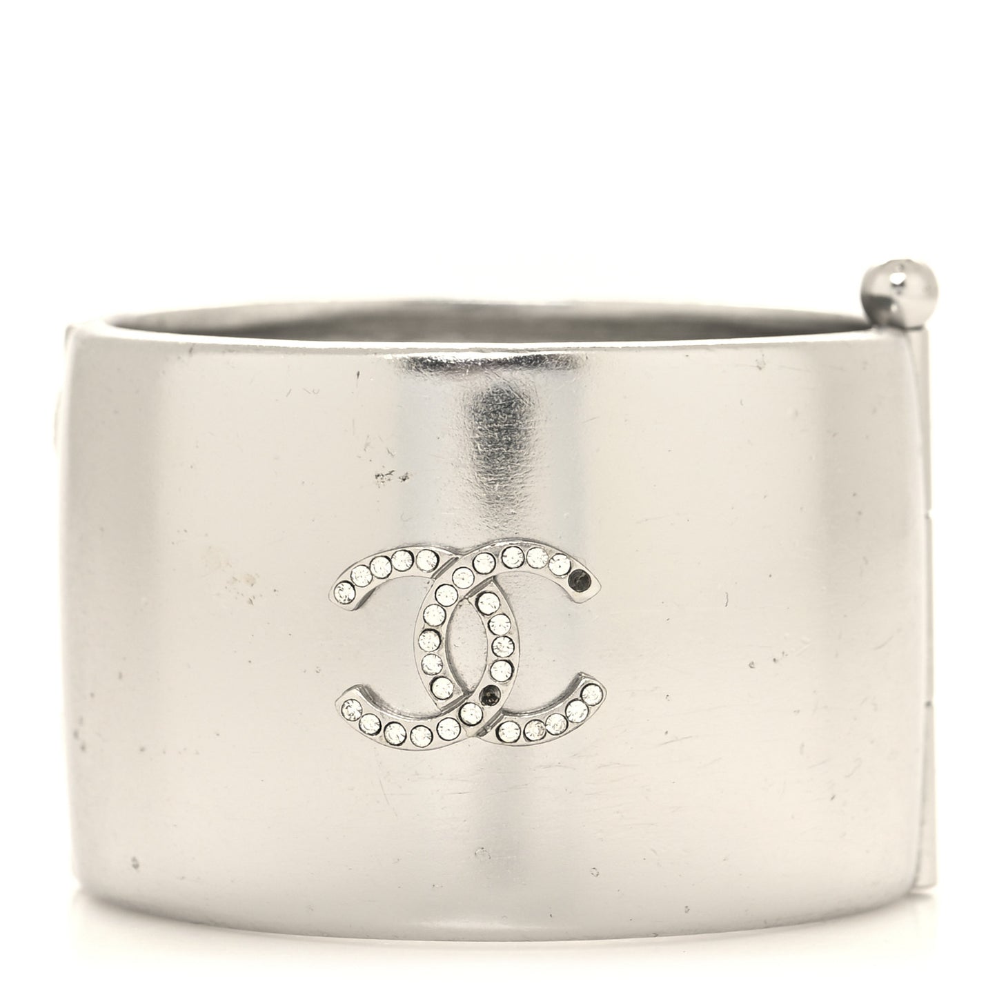 Metal Crystal CC Cuff Silver