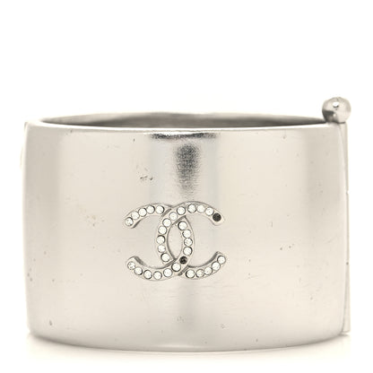 Chanel Metal Crystal CC Cuff Silver 3 of 8