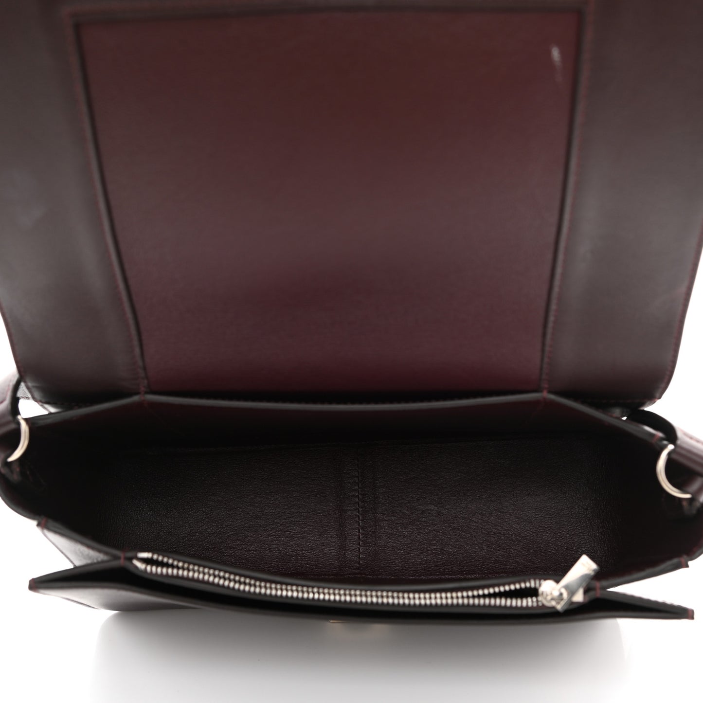 Shiny Smooth Calfskin Medium Frame Shoulder Bag Burgundy Pearl Blue