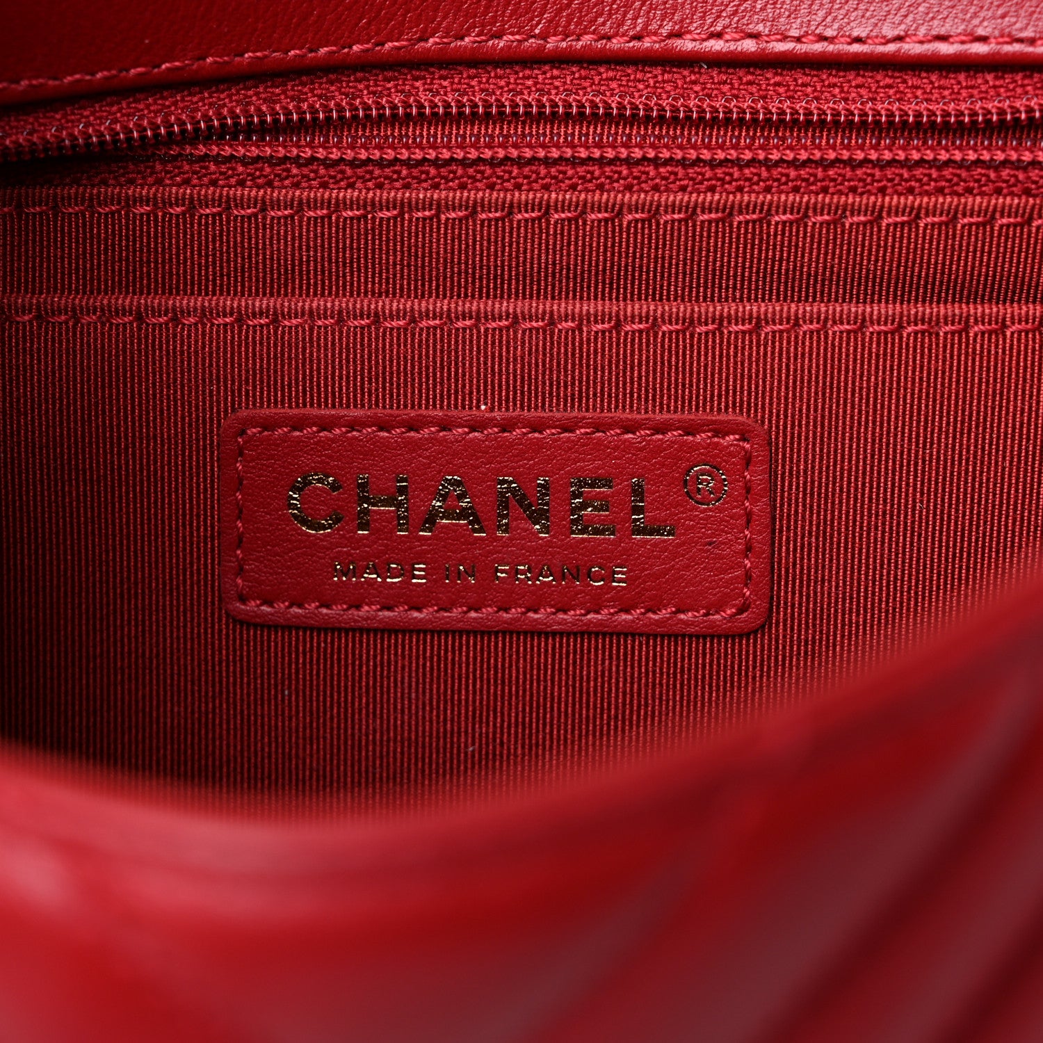 Chanel Calfskin Chevron Quilted Mini Statement Flap Red 6 of 12