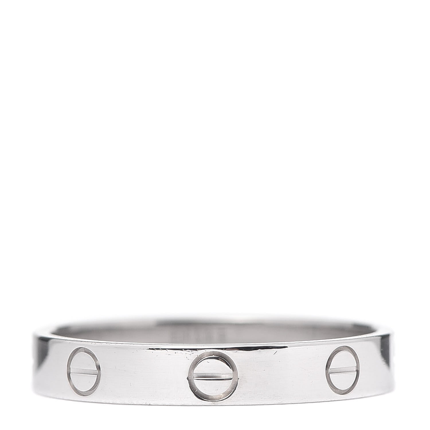 Cartier 18K White Gold 3.5mm LOVE Wedding Band Ring 61 9.5 3 of 5