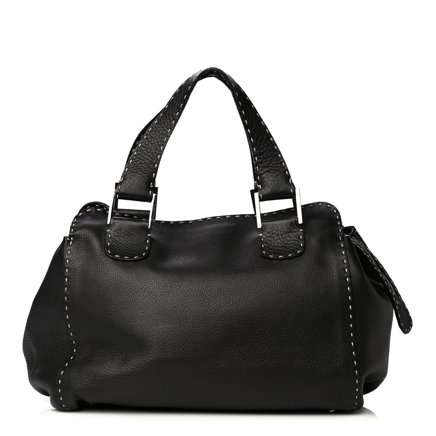 Calfskin Romano Selleria Satchel Black
