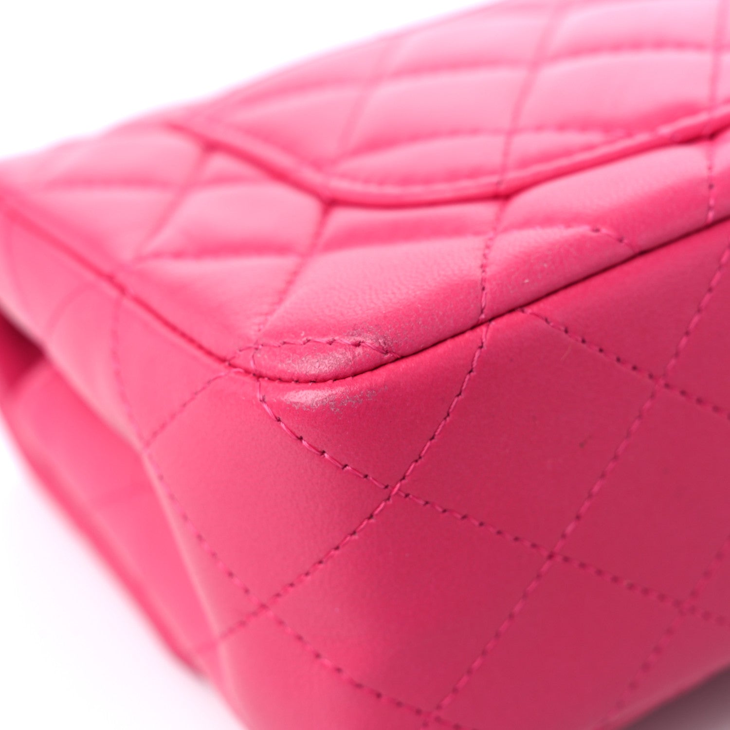 Chanel Lambskin Quilted Mini Rectangular Flap Fuchsia 10 of 14