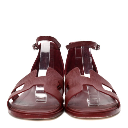 Hermes Epsom Santorini Sandals 36.5 Rouge H 3 of 17