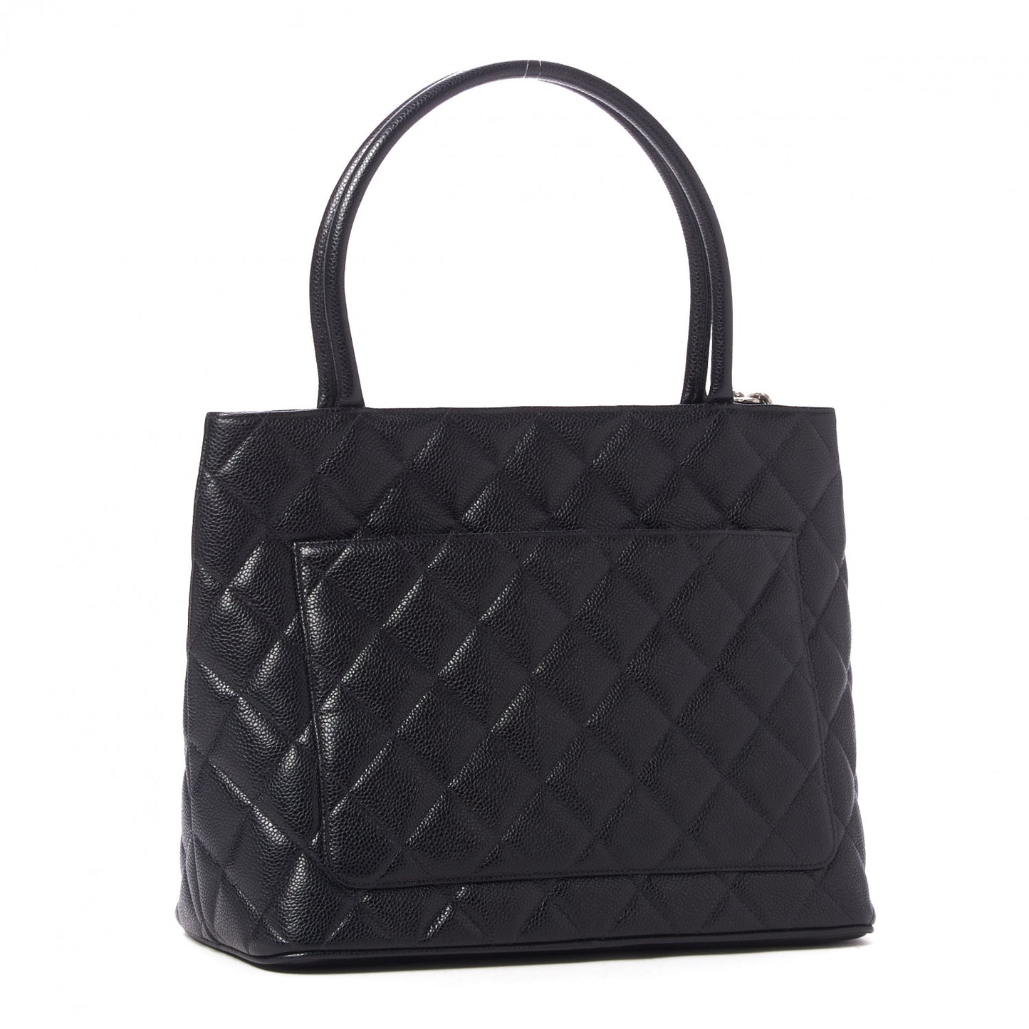 Caviar Quilted Medallion Tote Black