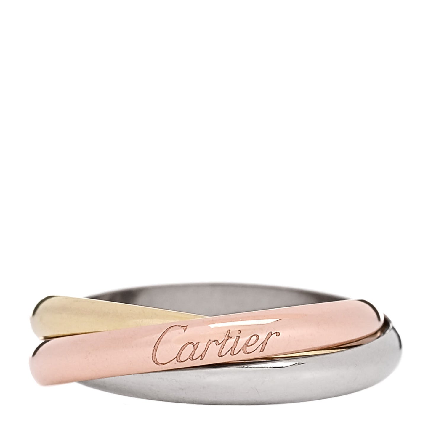 18K Pink Yellow White Gold Small Trinity Ring 59 8.75