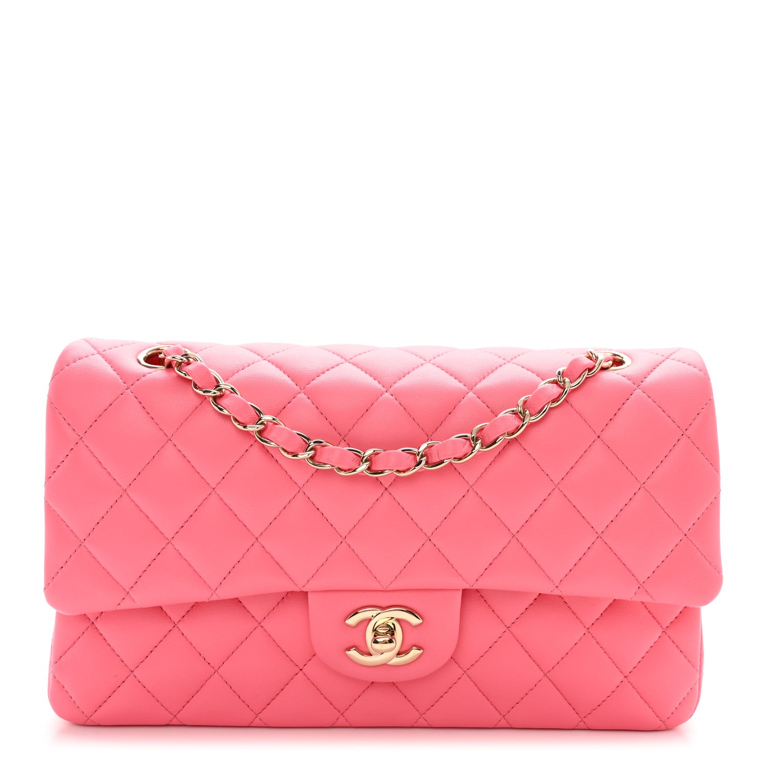 Chanel Lambskin Quilted Medium Double Flap Pink 1 of 11