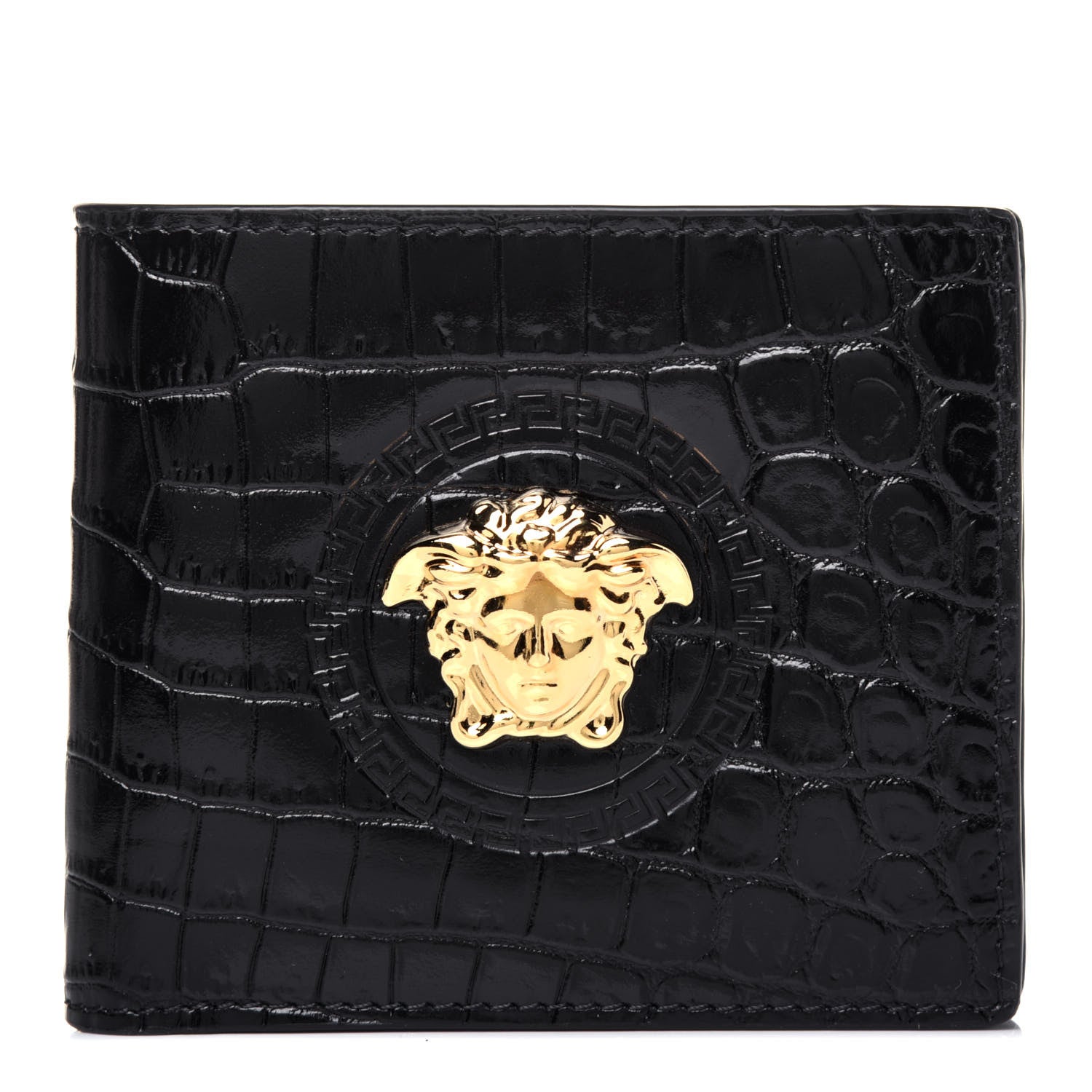 Versace Nappa Logo Bi-Fold Wallet Black 1 of 12