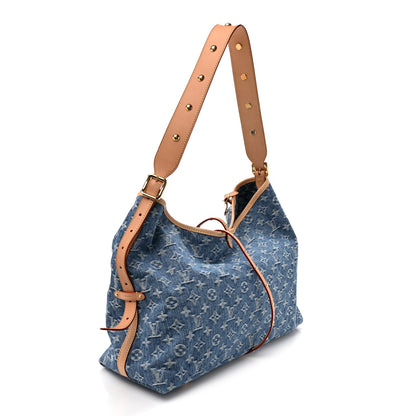 Louis Vuitton Monogram Denim CarryAll MM Blue 4 of 10