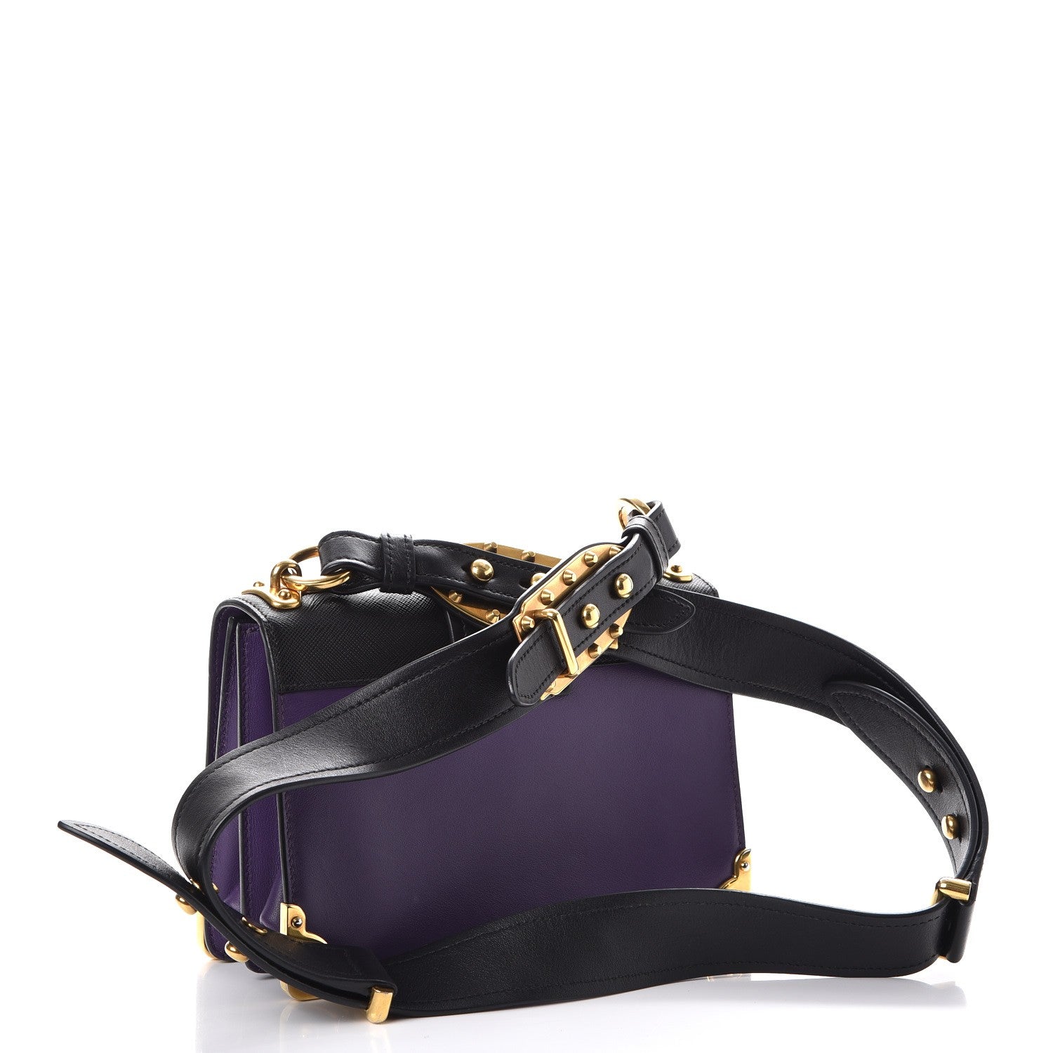 Prada City Calf Saffiano Cahier Bag Viola Black 3 of 8