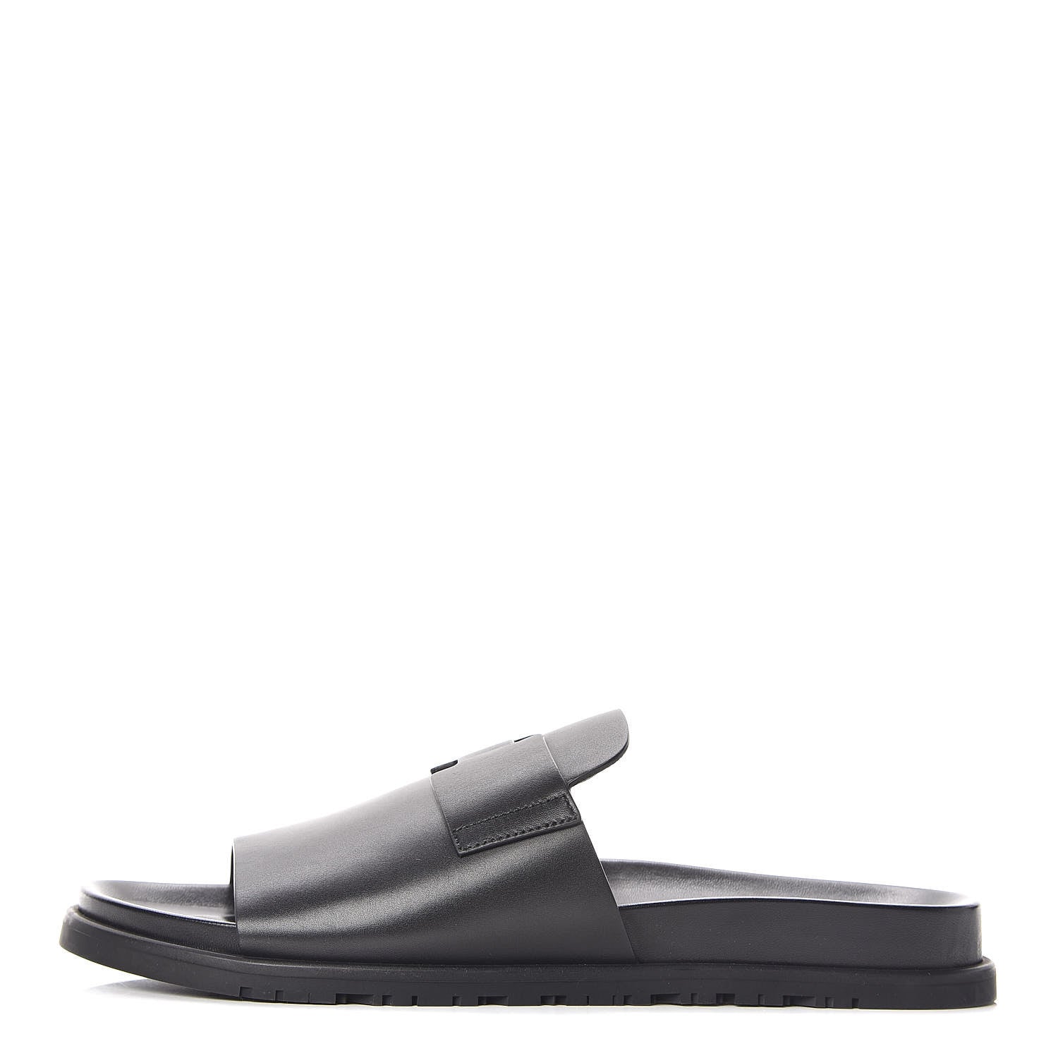 Hermes Calfskin Mens Vigo Sandals 45 Black 1 of 9