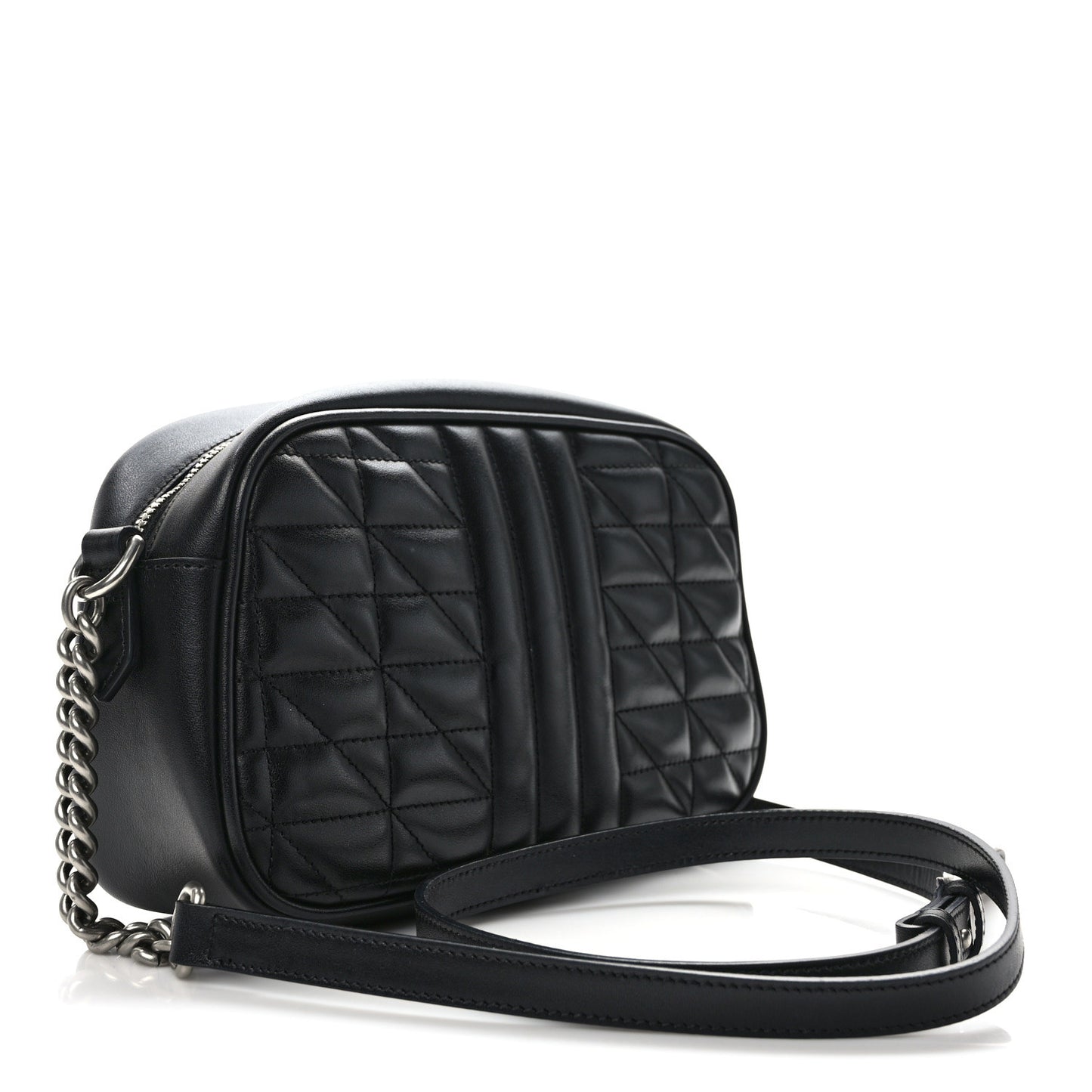 Calfskin Matelasse Aria Small GG Marmont Chain Shoulder Bag Black