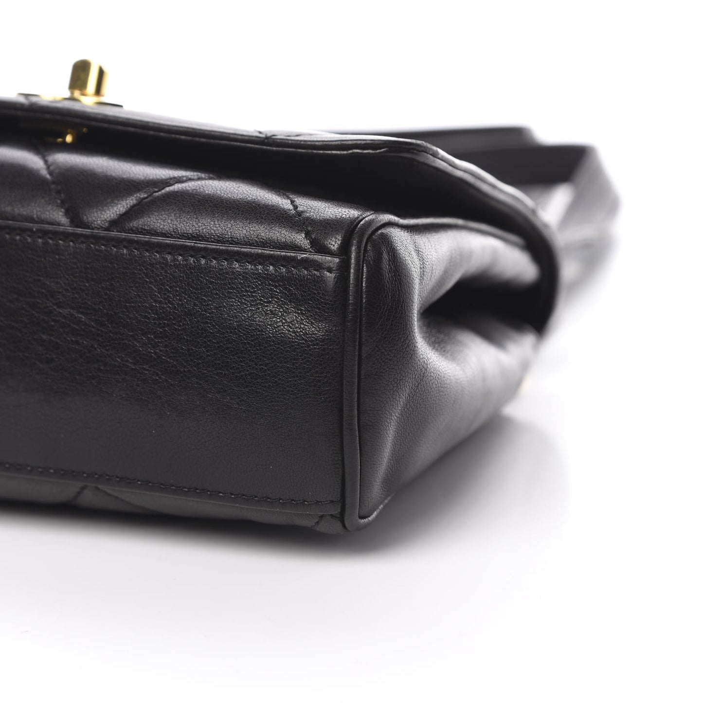Lambskin Quilted CC Shoulder Bag Black