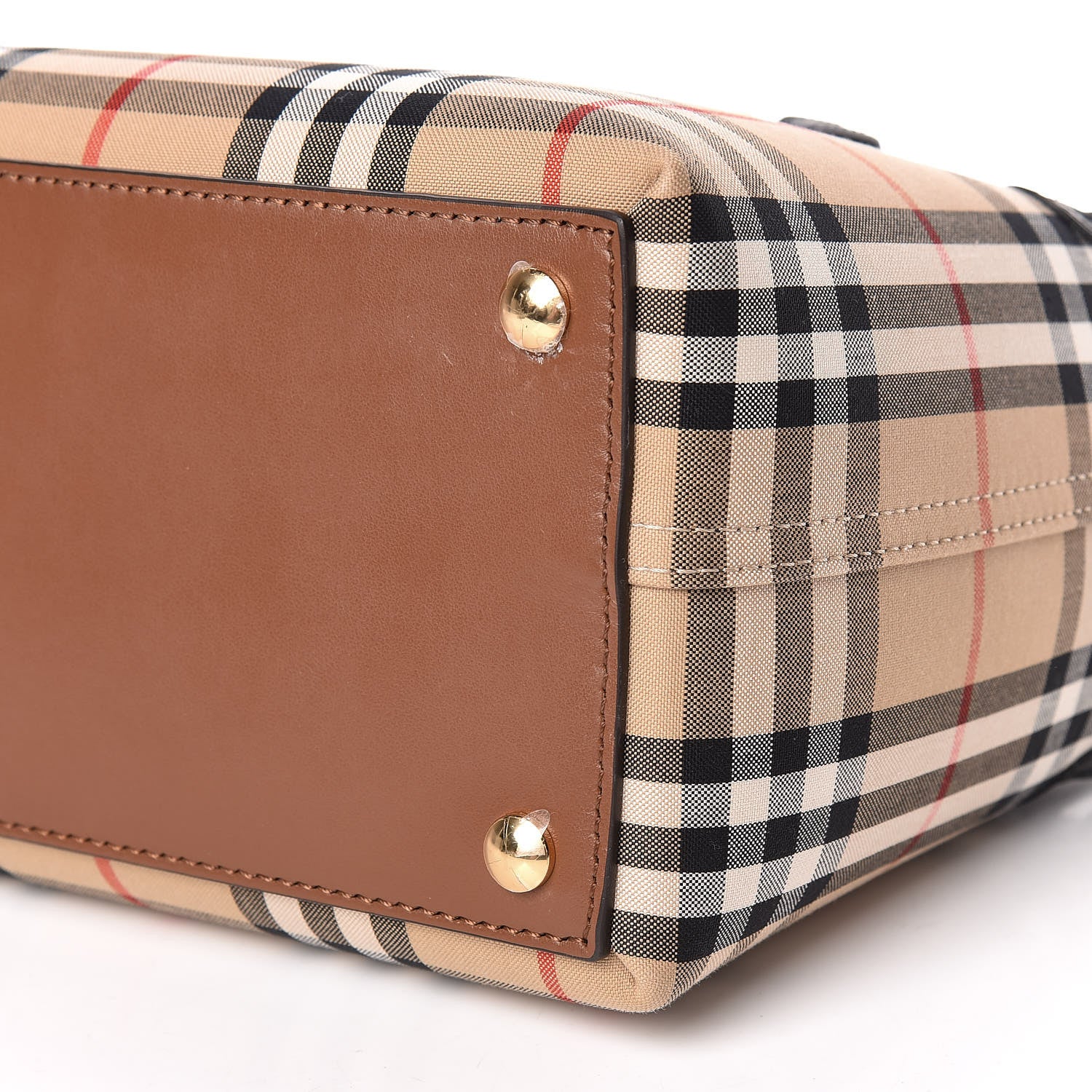 Burberry Calfskin Vintage Check Triple Stud Mini Belt Bag Archive Beige 11 of 12