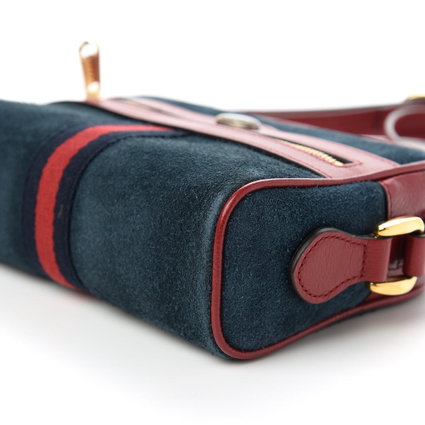 Suede Calfskin Web Mini Ophidia Shoulder Bag New Blue Romantic Cherry