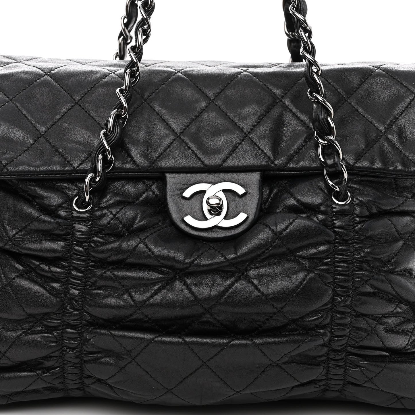 Lambskin Quilted Sharpei Flap Black