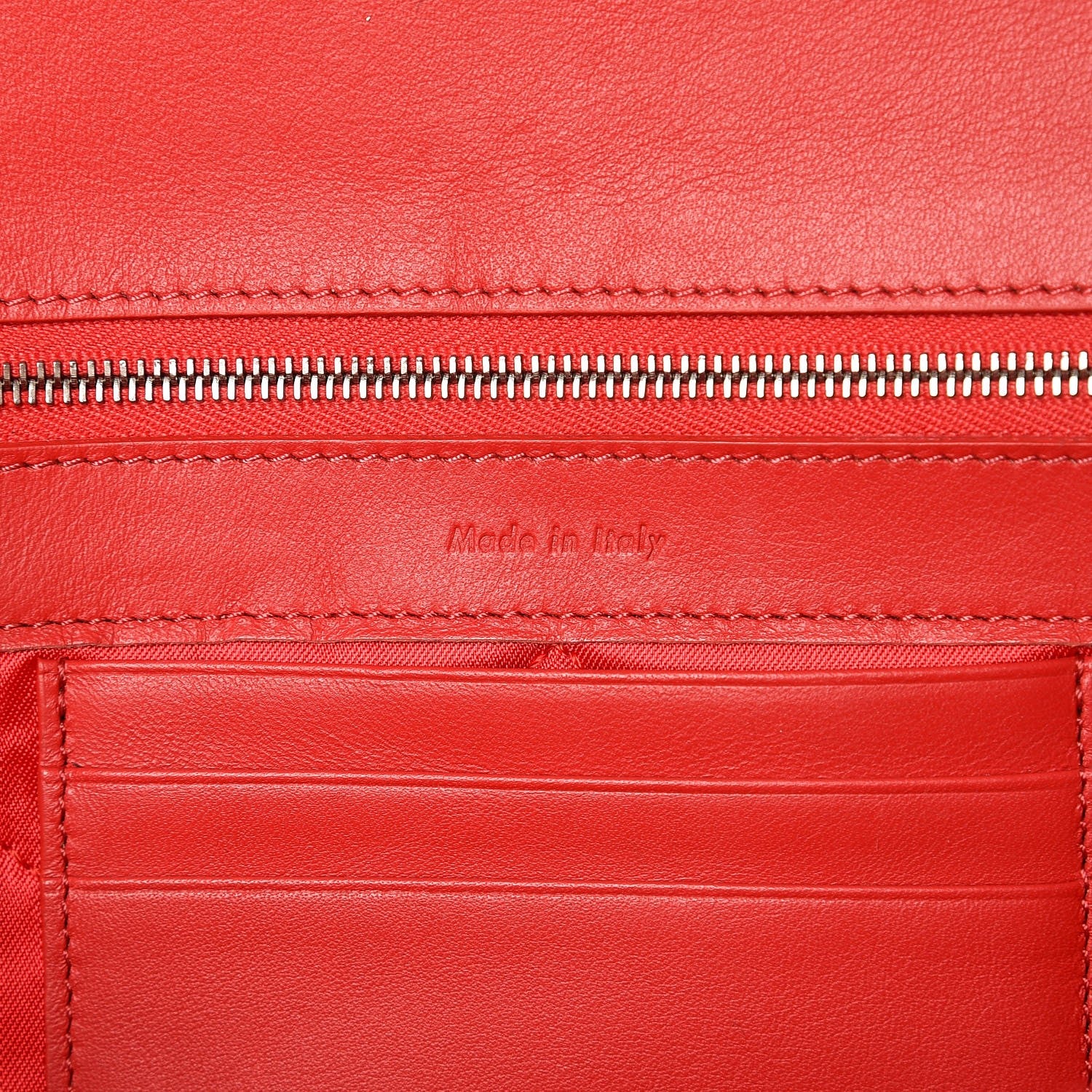 Celine Grained Calfskin Trotteur Clutch Red 6 of 8