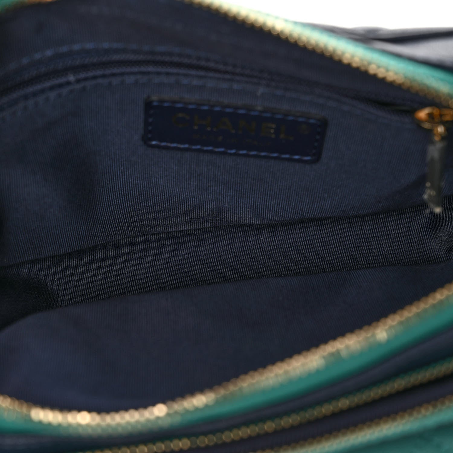 Chanel Goatskin Quilted Tri-Color In & Out Waist Bag Navy Turquoise Pink 6 of 11
