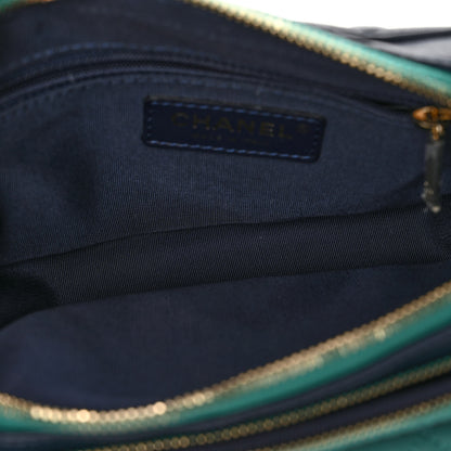 Chanel Goatskin Quilted Tri-Color In & Out Waist Bag Navy Turquoise Pink 6 of 11
