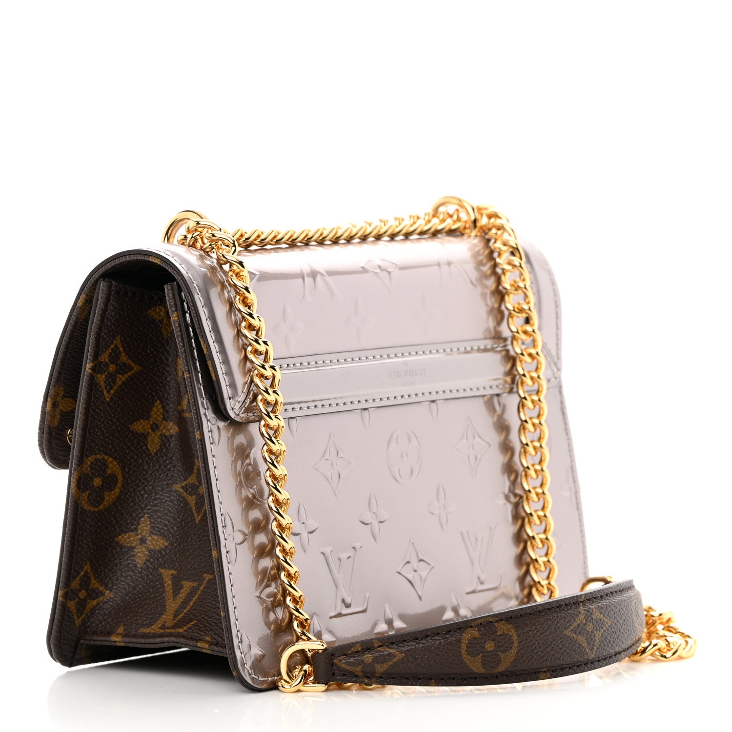 Louis Vuitton Vernis Epi Monogram Wynwood Metallic Taupe Grey 3 of 10
