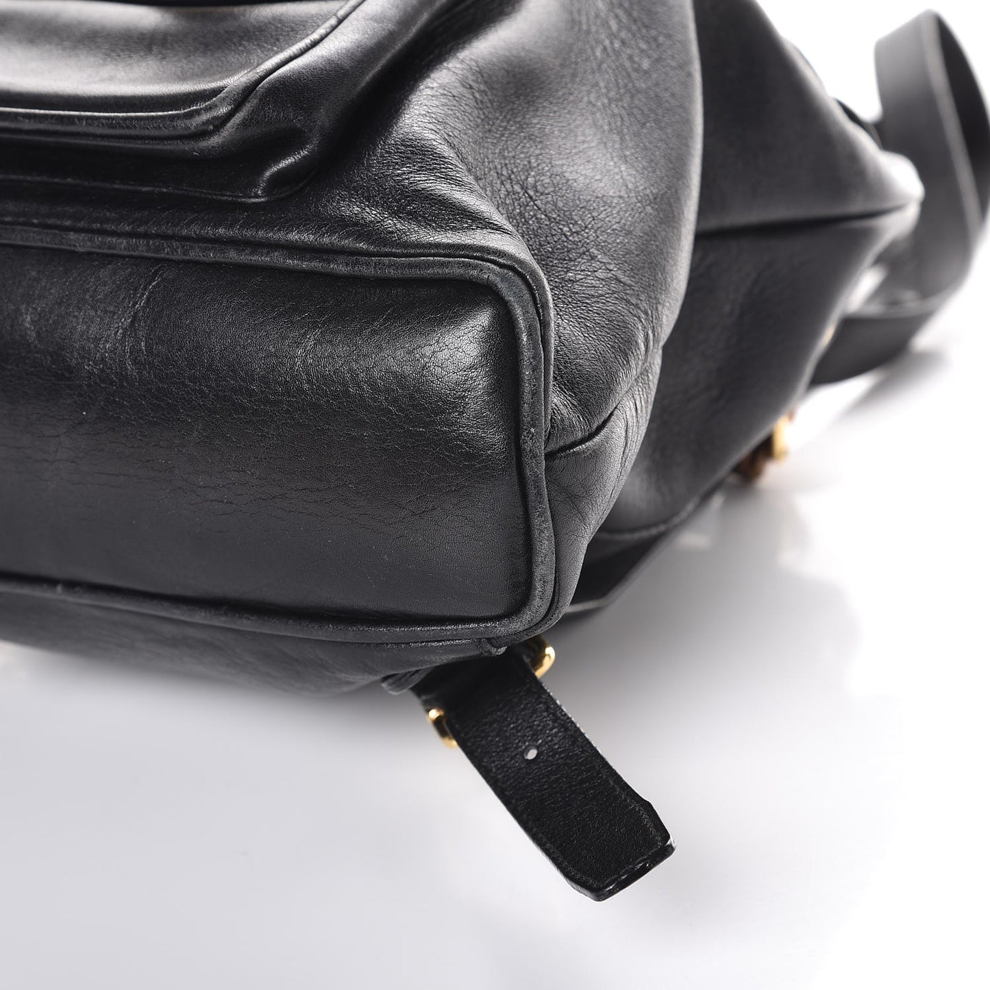 Calfskin Bamboo Backpack Black