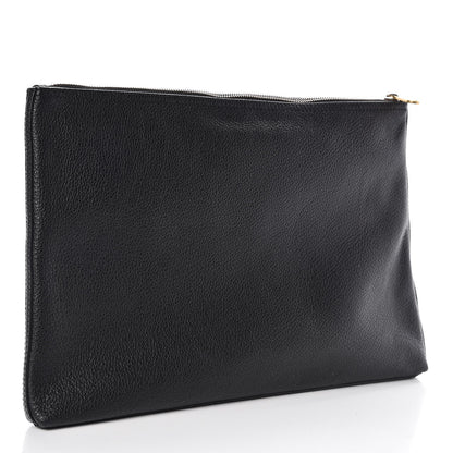 Gucci Pebbled Calfskin Large Logo Portfolio Clutch Black 3 of 7