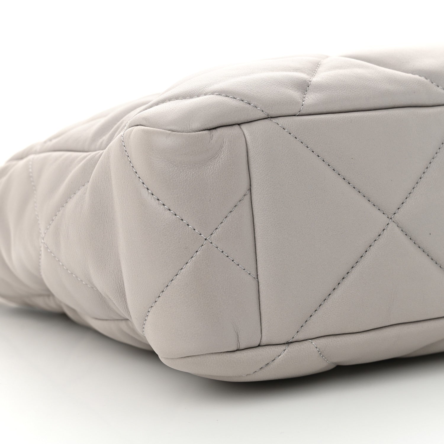 Chanel Lambskin Quilted Chanel 19 Shopping Bag Grey 9 of 11