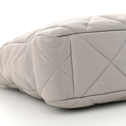 Chanel Lambskin Quilted Chanel 19 Shopping Bag Grey 9 of 11