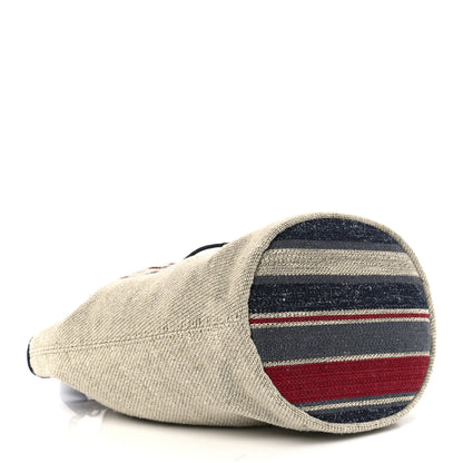 Chanel Striped Canvas Deauville Drawstring Bag Beige 4 of 11
