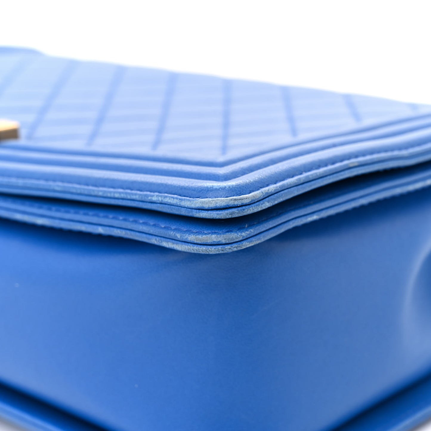 Lambskin Quilted New Medium Boy Flap Blue