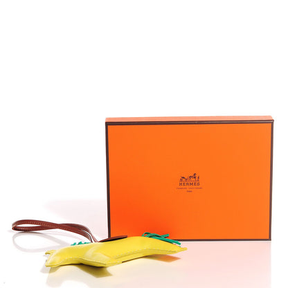 Hermes Milo Lambskin Grigri Rodeo Horse Bag Charm GM Lime Menthe Fauve 5 of 5