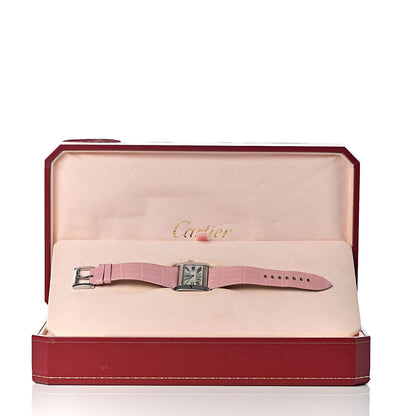 Cartier Stainless Steel Crocodile Mother of Pearl 38mm Tank Divan Quartz Watch Pink 10 of 10