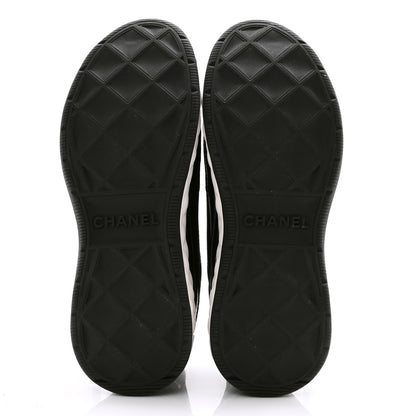 Chanel Velvet Calfskin Mixed Fibers CC Sneakers 37 Black 7 of 10