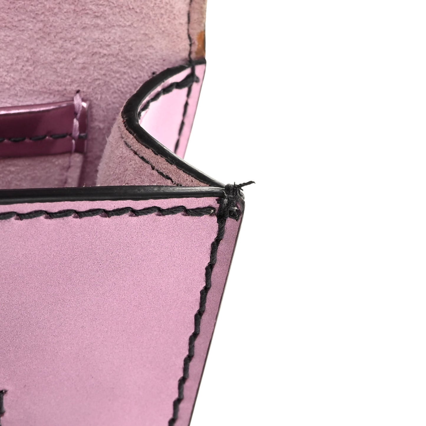 Metallic Calfskin J'Adior Mini Chain Flap Bag Pink